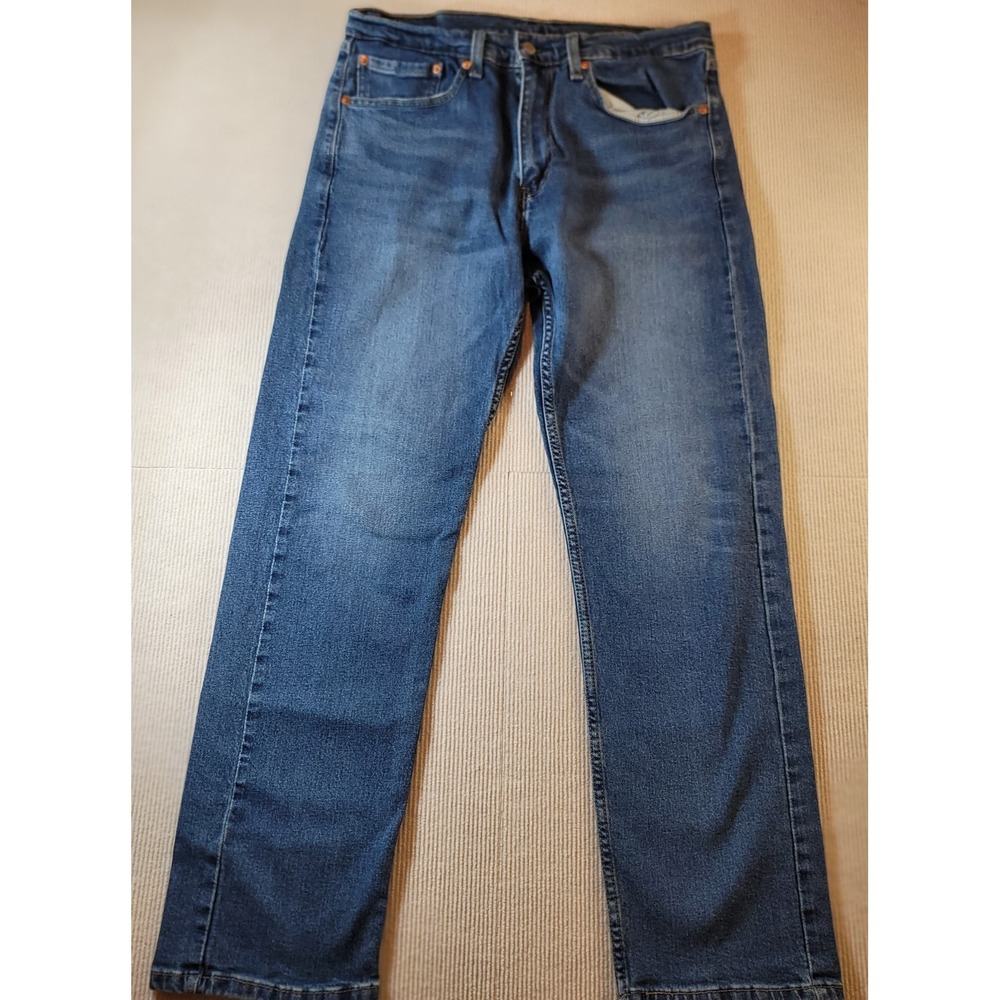 Levi's 505 Men's Regular Straight Stretch Denim Jeans Blue Medium Wash 34x32